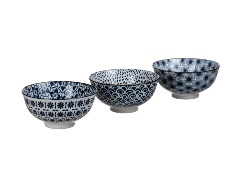 set 3 bowls geometricos porcelana