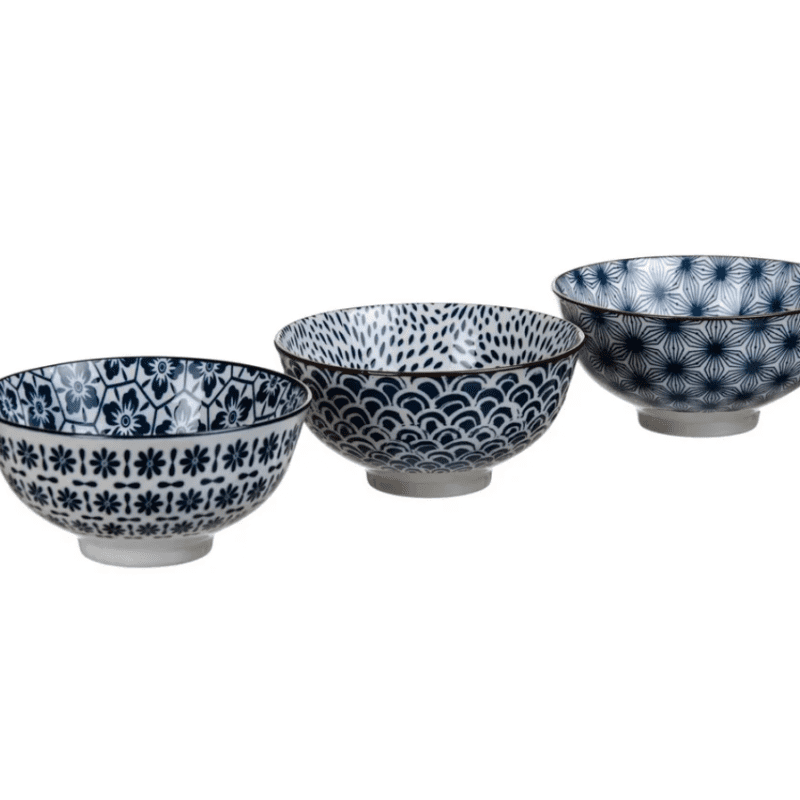 set 3 bowls geometricos porcelana