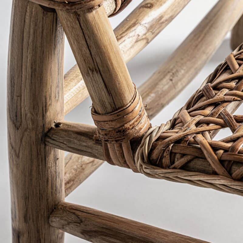 sillón luban madera teka y ratan