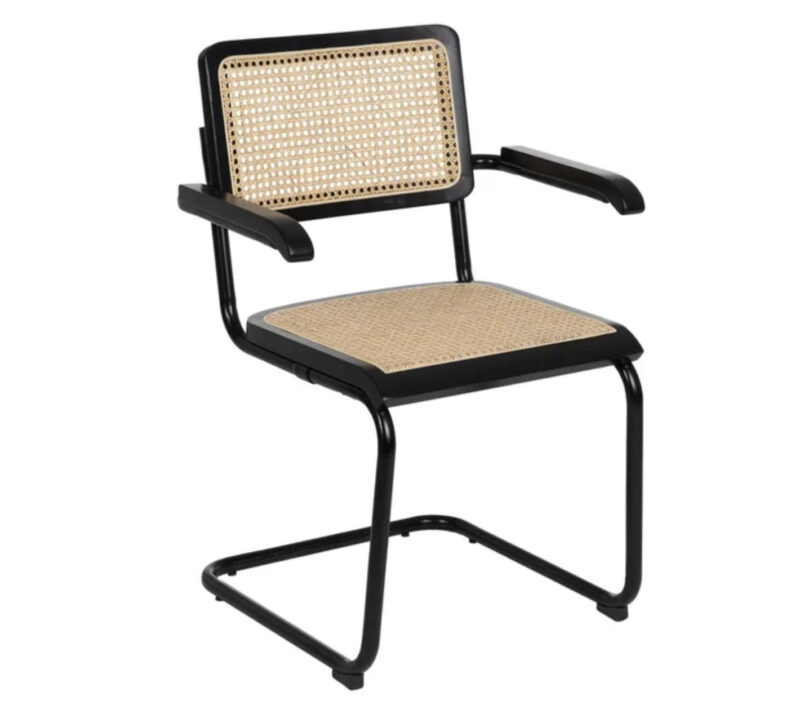 SILLA NEGRO-NATURAL MADERA-RATÁN