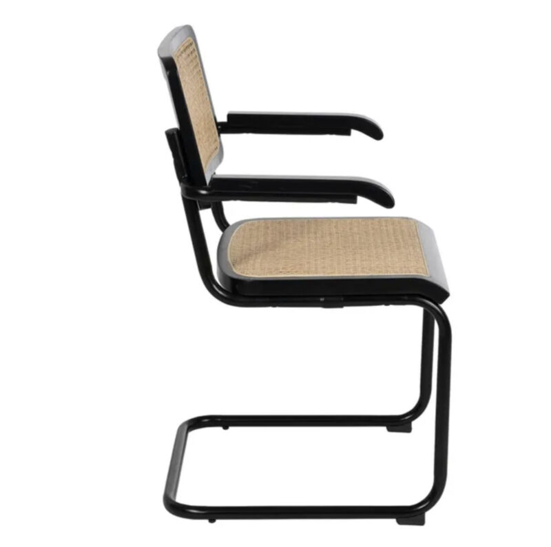 SILLA NEGRO-NATURAL MADERA-RATÁN - Imagen 9