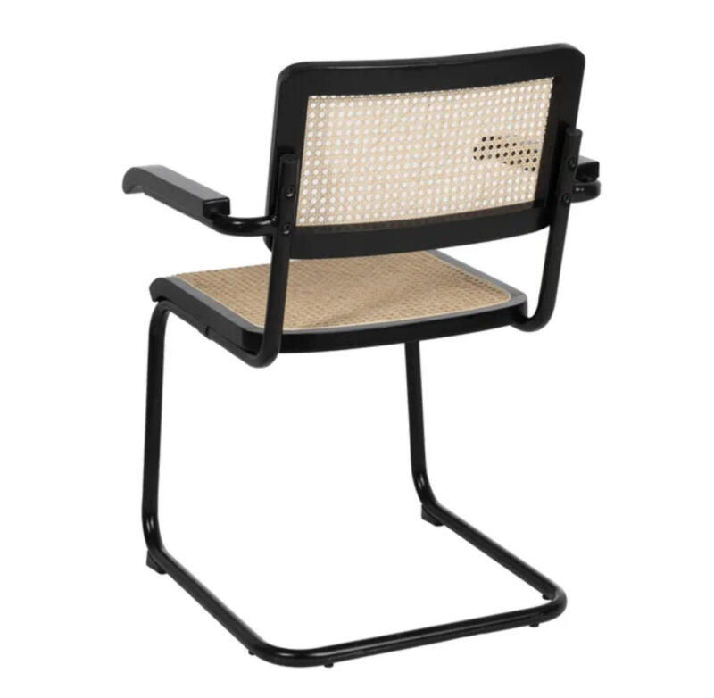 SILLA NEGRO-NATURAL MADERA-RATÁN - Imagen 8