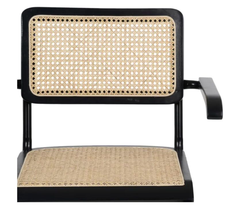 SILLA NEGRO-NATURAL MADERA-RATÁN - Imagen 7