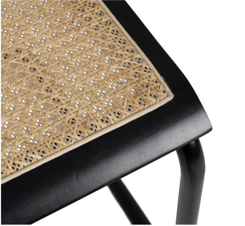 SILLA NEGRO-NATURAL MADERA-RATÁN - Imagen 6