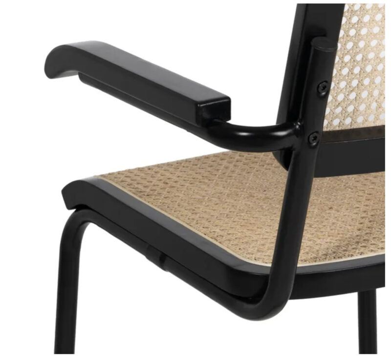 SILLA NEGRO-NATURAL MADERA-RATÁN - Imagen 5